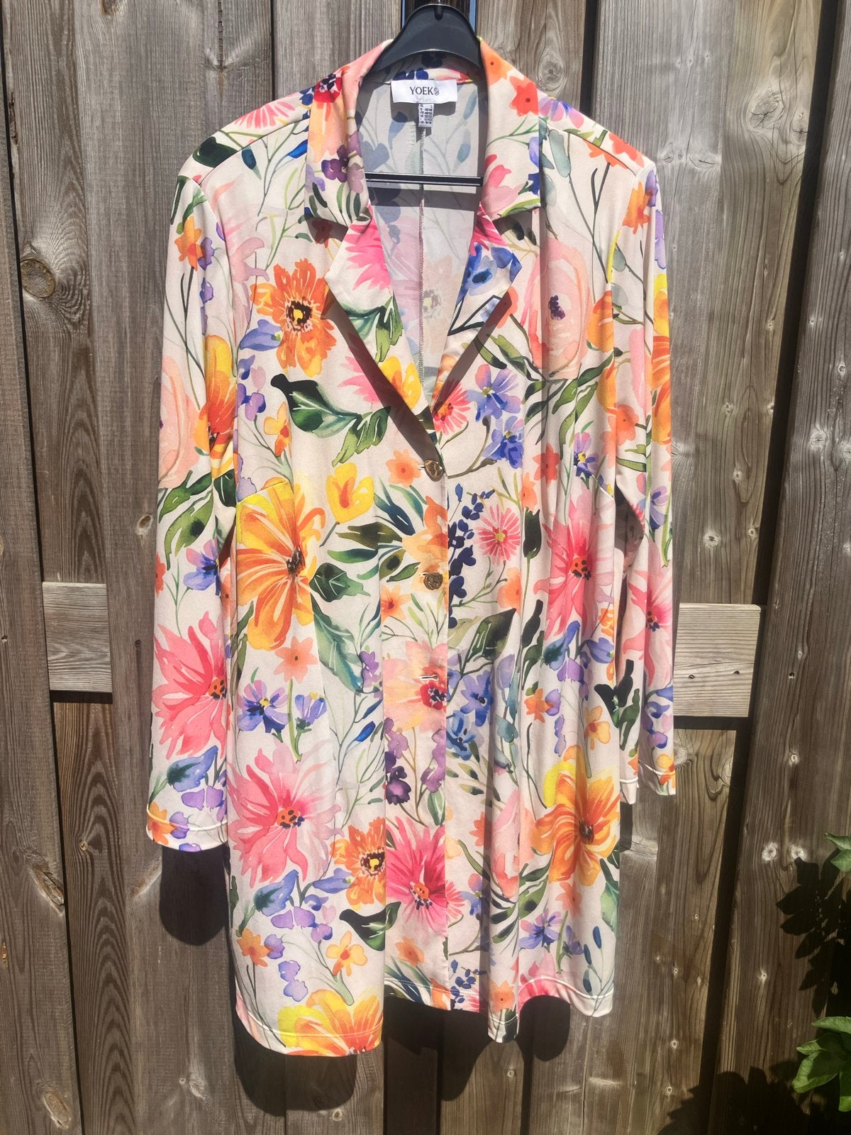 Yoek collectie 2026 Bloemenprint Tuniek/Blouse Maat L, Meerkleurig, Maat 42/44 (L), Ophalen of Verzenden, Zo goed als nieuw