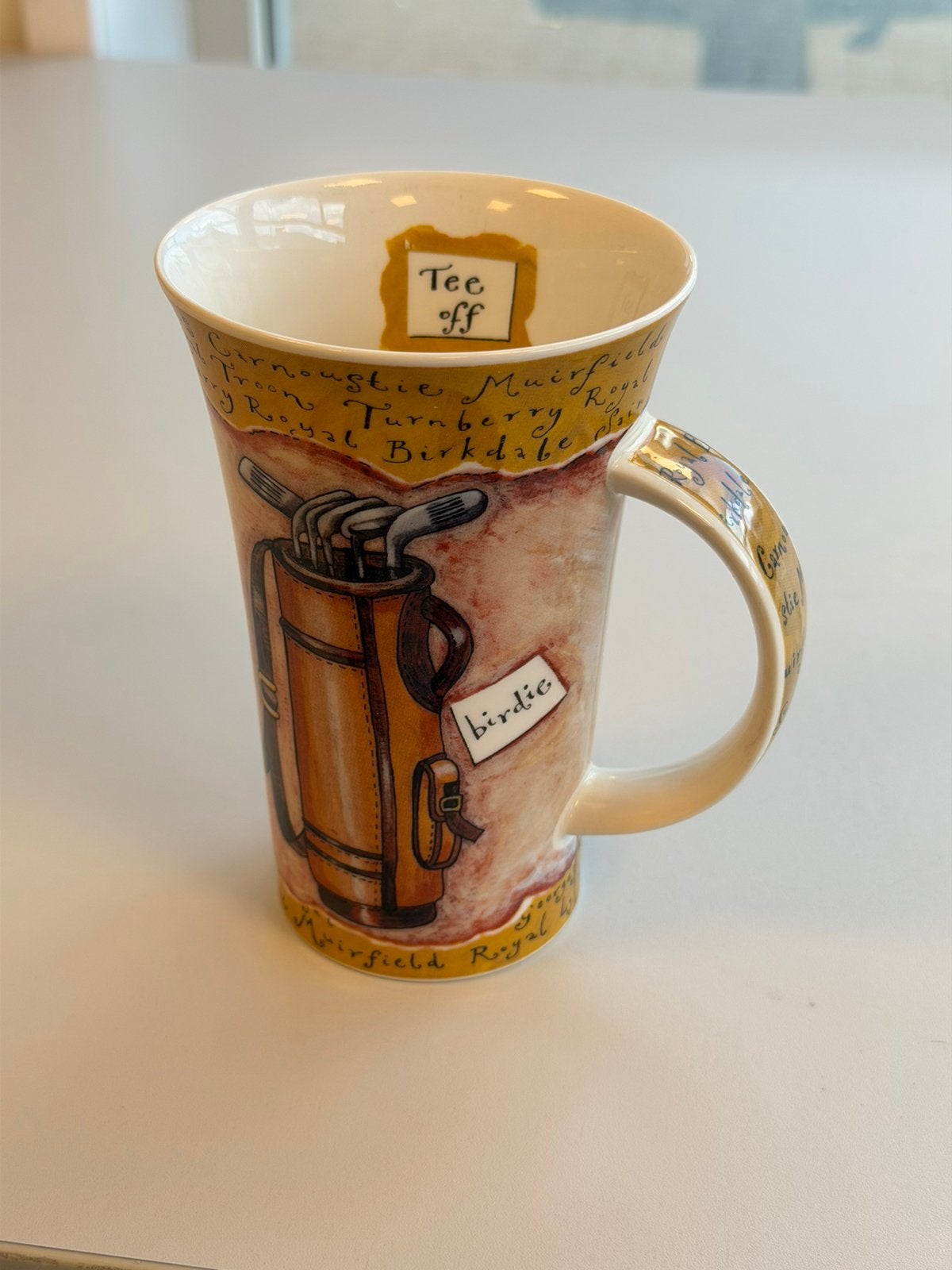 Dunoon Glencoe World of GOLF Mok Fine Bone China Scotland, Nieuw, H, H, Porselein