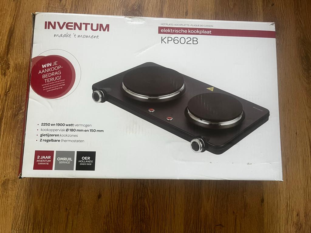 Inventum KP602B elektrische kookplaat 2 pits, Minder dan 85 cm, 3 kookzones of minder, Ophalen of Verzenden, Elektrisch