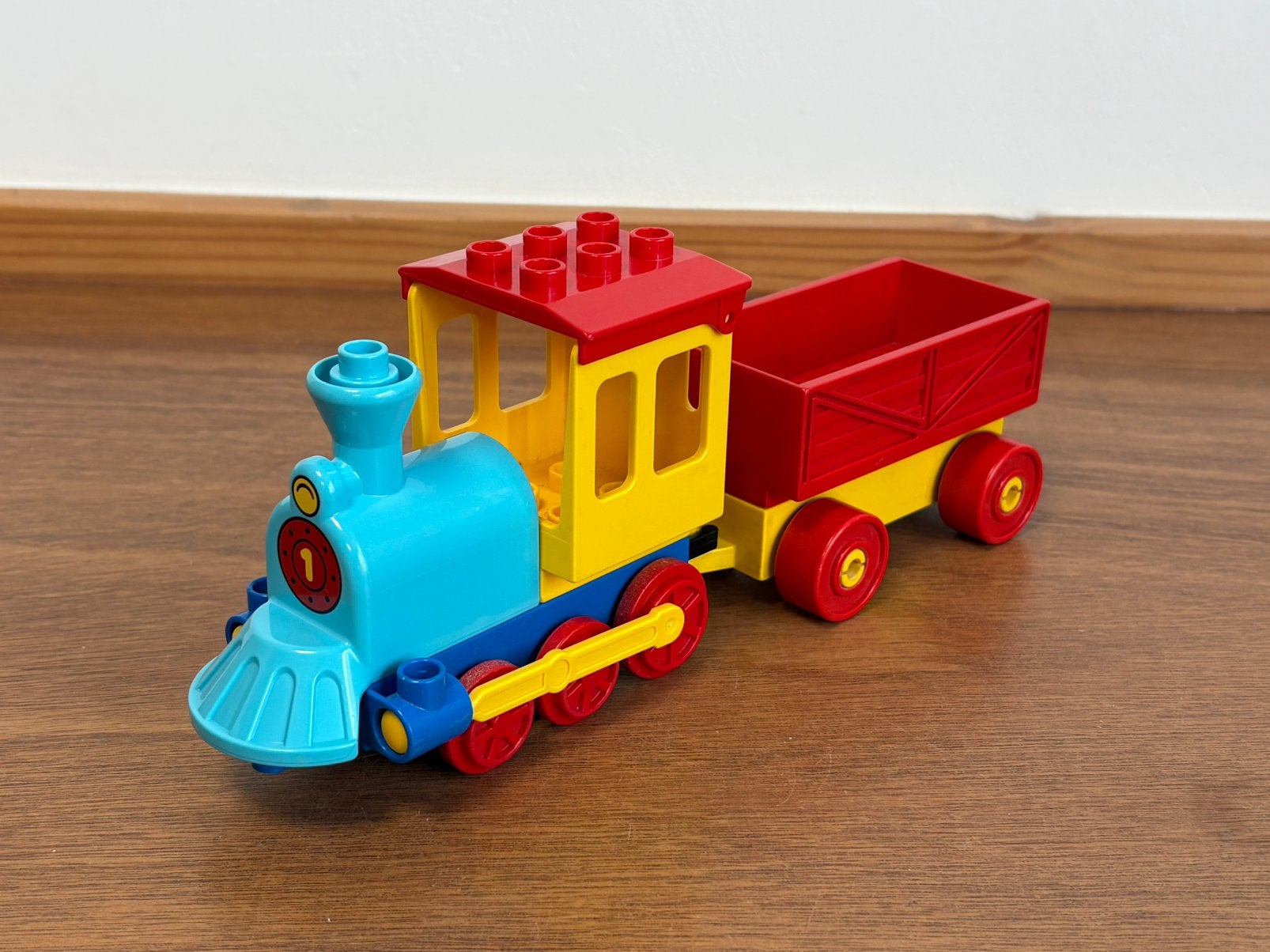 Duplo duwtrein met wagon 5, Ophalen of Verzenden, Zo goed als nieuw, Complete set, Duplo