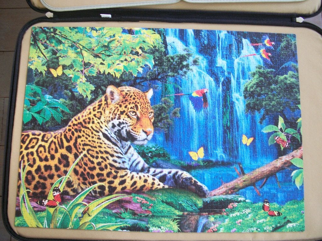 4 Puzzel 1000 3D Jungle Koraalrif Zeeschildpad - zgan p.stuk, Ophalen of Verzenden, 500 t/m 1500 stukjes, Zo goed als nieuw, Legpuzzel