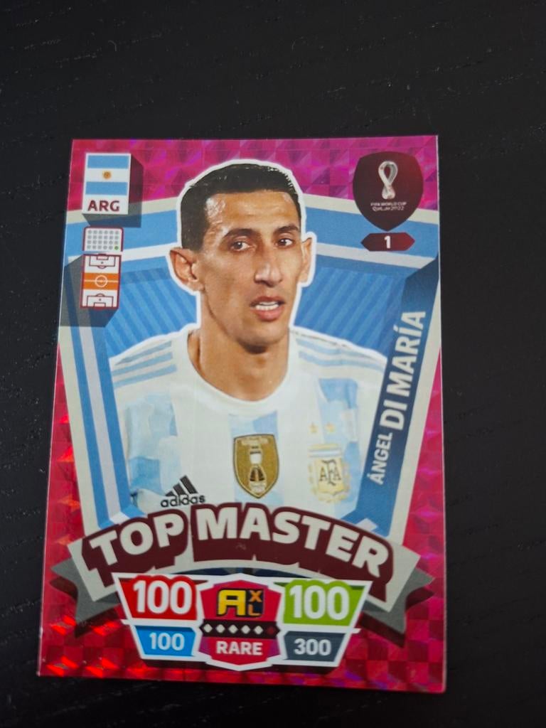 Ángel Di María Top Master Panini WK 2022 Kaart, Ophalen of Verzenden, Zo goed als nieuw, Buitenlandse clubs, Spelerskaart