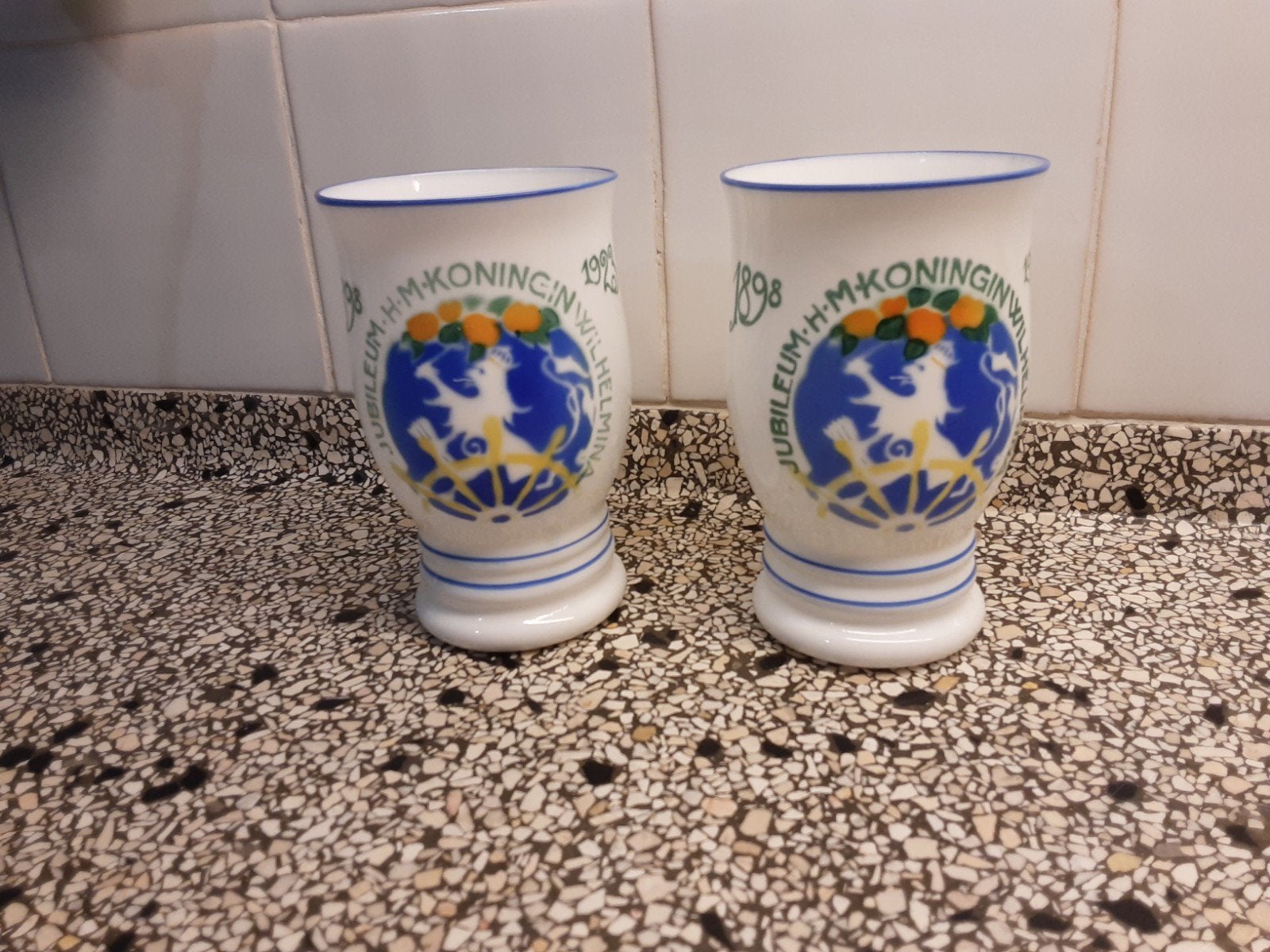 2 melkglas bekers, Ophalen, Zo goed als nieuw, Overige typen