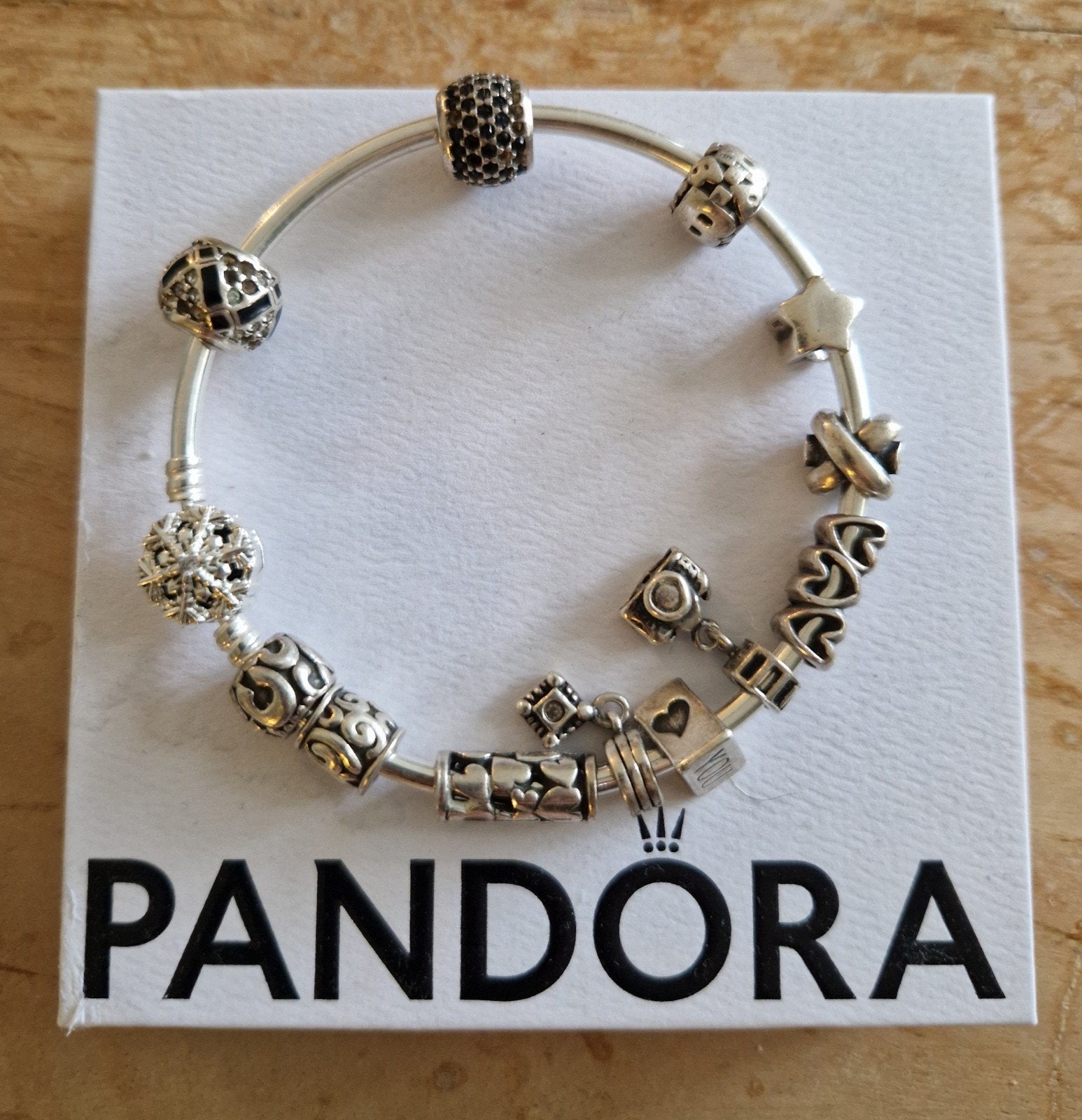 Pandora losse armband, Verzenden, Pandora, Zo goed als nieuw, 4 bedels of meer