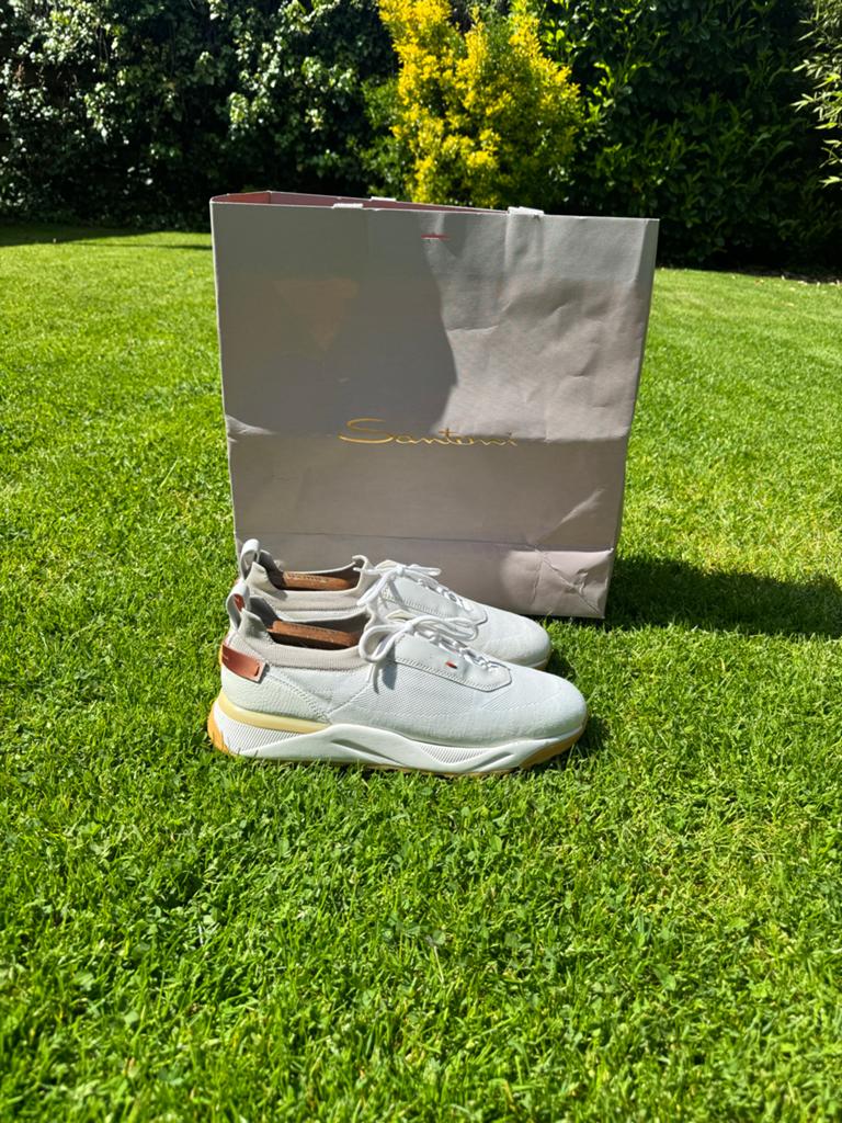 Santoni Inova Sneakers - Maat UK9.5/EU44.5, Kleding | Heren, Schoenen, Ophalen of Verzenden, Gedragen, Wit, Sneakers of Gympen