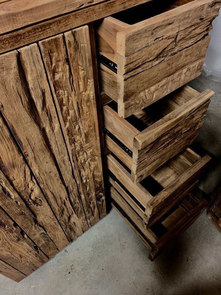 Spekkast extra grof teak, kast, stoer hout, meidenkast, 100 tot 150 cm, 100 tot 150 cm, Teakhout, Nieuw