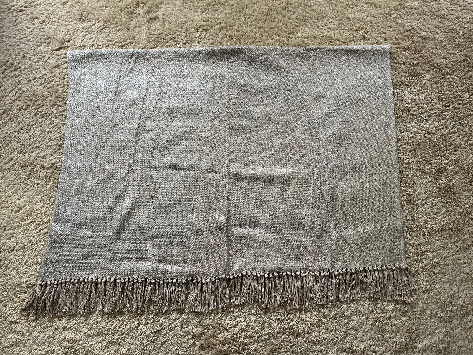 Rivièra Maison plaid/throw Let’s get Cozy, metallic, zilver, Katoen, Zilver, Woondeken, 130 cm