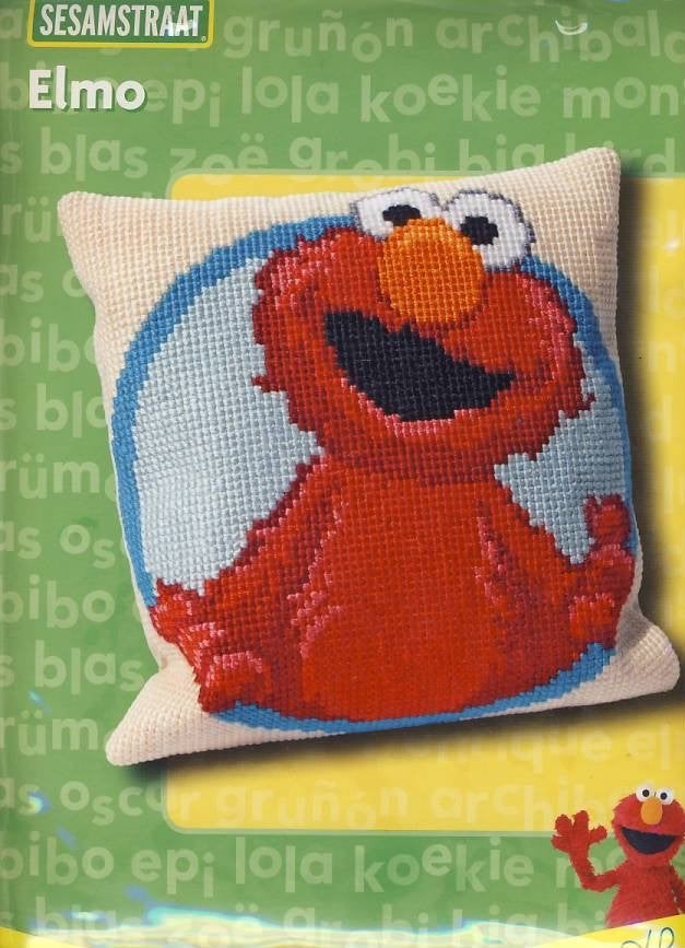 Cado OPRUIMING sesamstraat kussen  ELMO LAATSTE, Ophalen of Verzenden, Nieuw, Handborduren, Borduurpakket