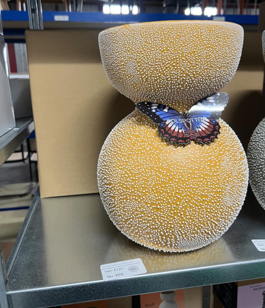 POLSPOTTEN Vaas  Boolb Dots Orange M | Van €120, nu, Overige kleuren, POLSPOTTEN, Nieuw, Ophalen of Verzenden