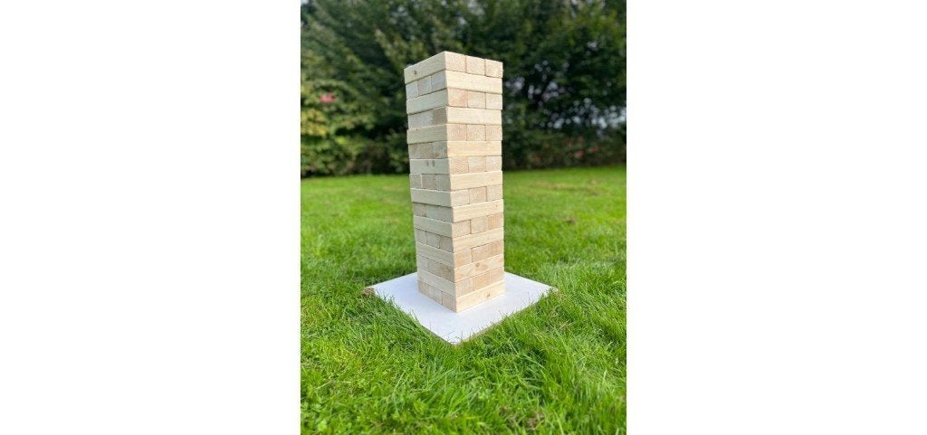 XXL Jenga 54 blokken - houten tuinspel - NIEUW, Een of twee spelers, Ophalen of Verzenden, Nieuw