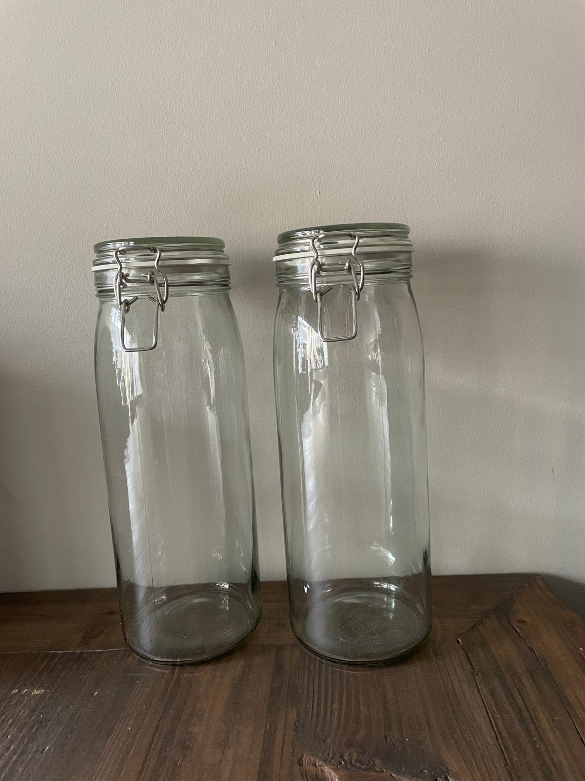 2 Grote Wekpotten van Glas, Voorraadpot, Ophalen, Zo goed als nieuw, Glas