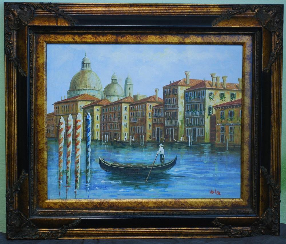 "Venetië met gondel" - Olieverfschilderij, Verzenden