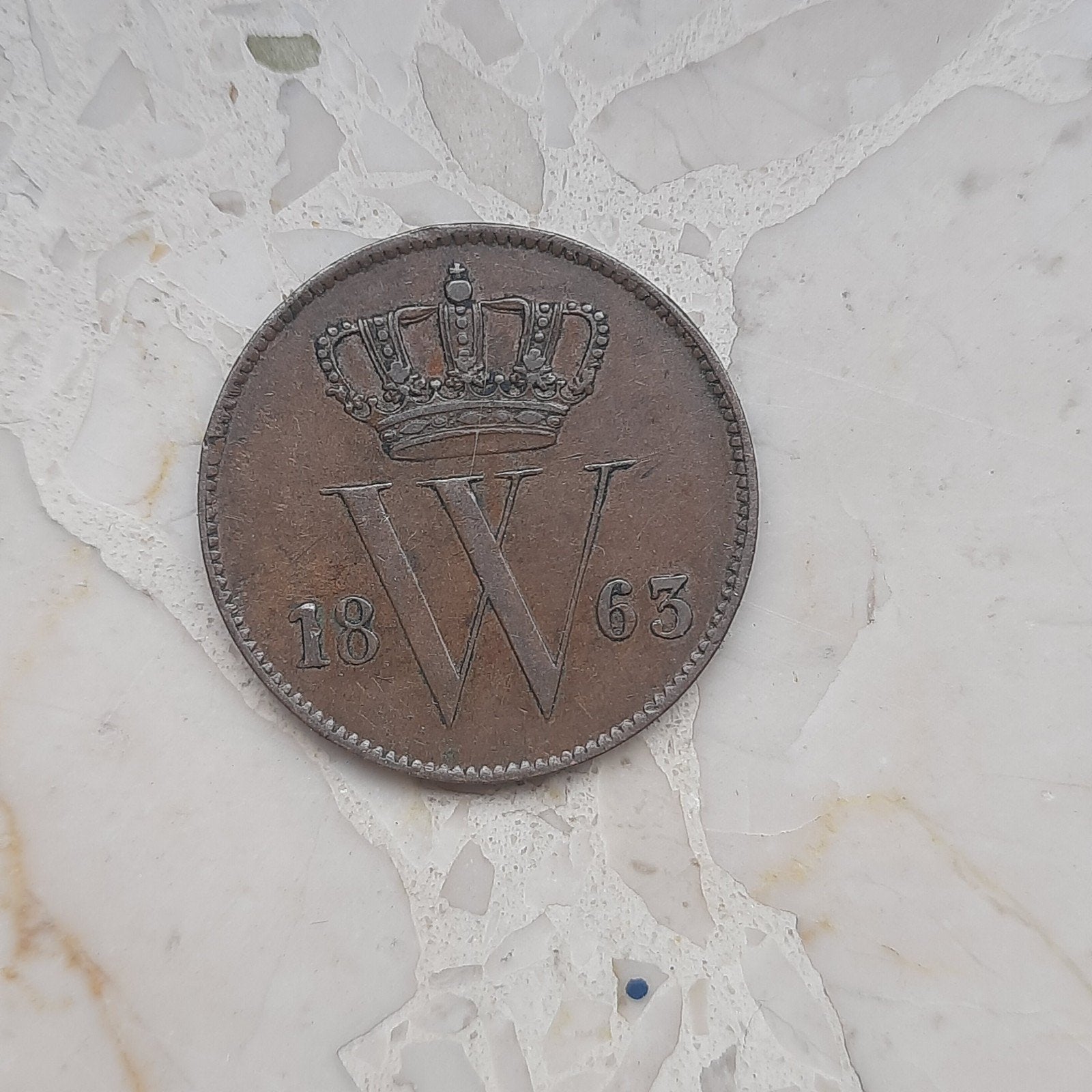 1 cent 1863, Postzegels en Munten, Ophalen of Verzenden, Koning Willem III, 1 cent