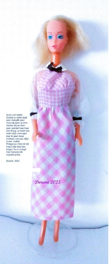 Quick curl de luxe #9217 barbie -  geen verzending👈, Ophalen, Zo goed als nieuw, Pop
