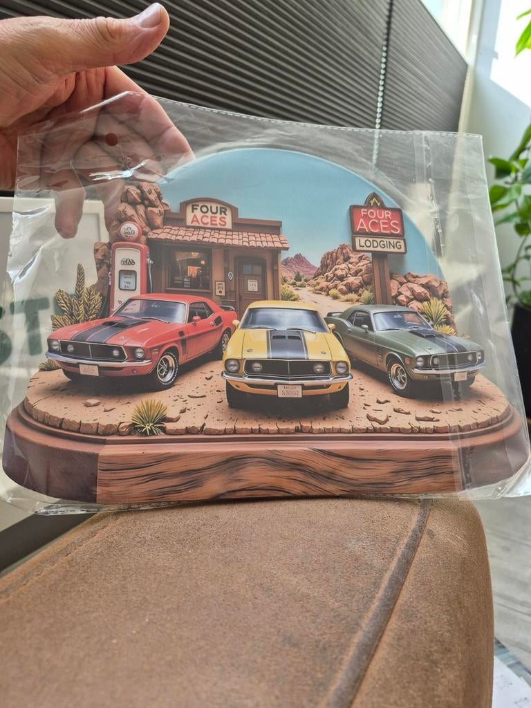 Houten bord reclame bord ford mustang 30x23  mancave, Ophalen of Verzenden, Reclamebord