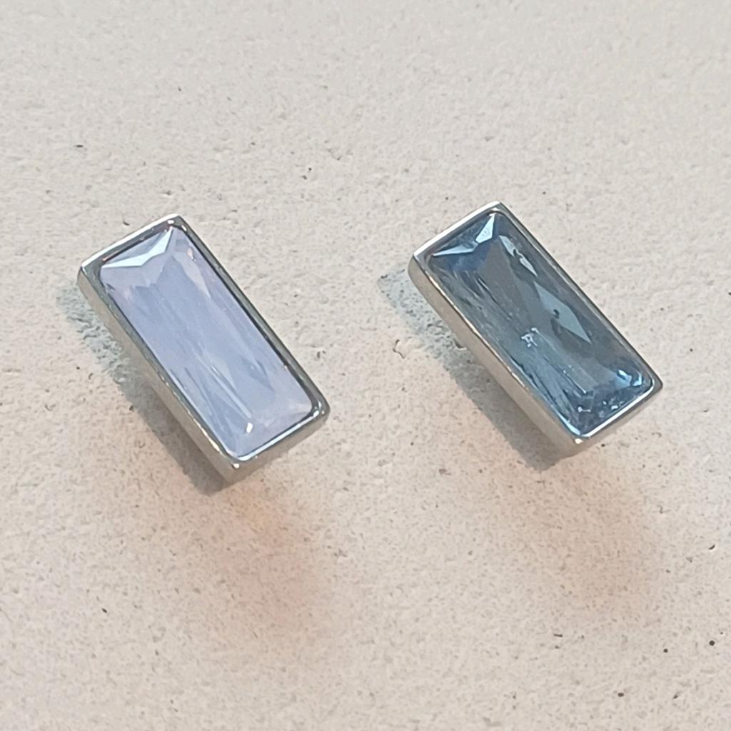 Zilverkleurige Melano zilveren rectangle pink of jeansblue, Verzenden