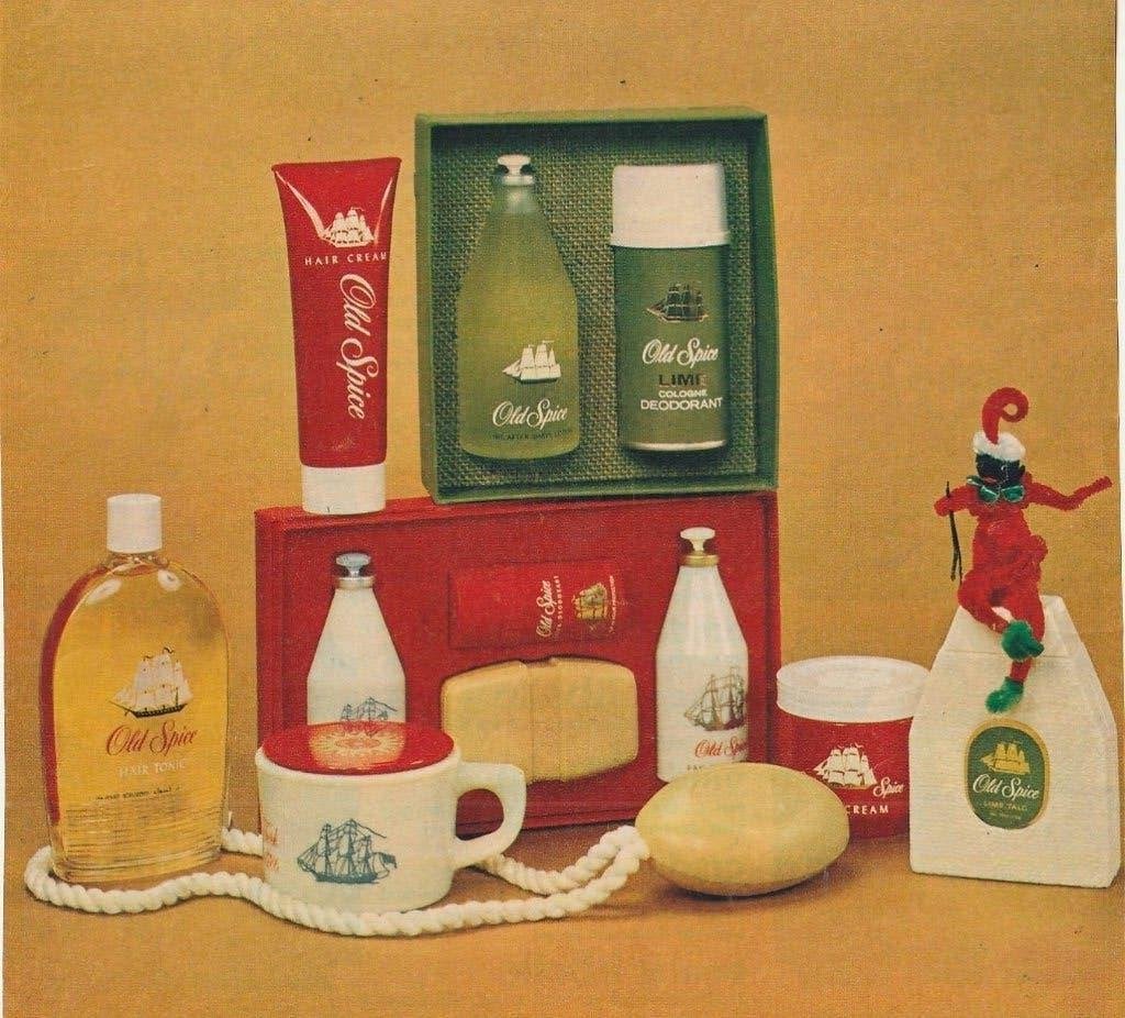 retro reclame 1963 Old Spice Zwarte Piet geschenken, Verzenden, Overige typen