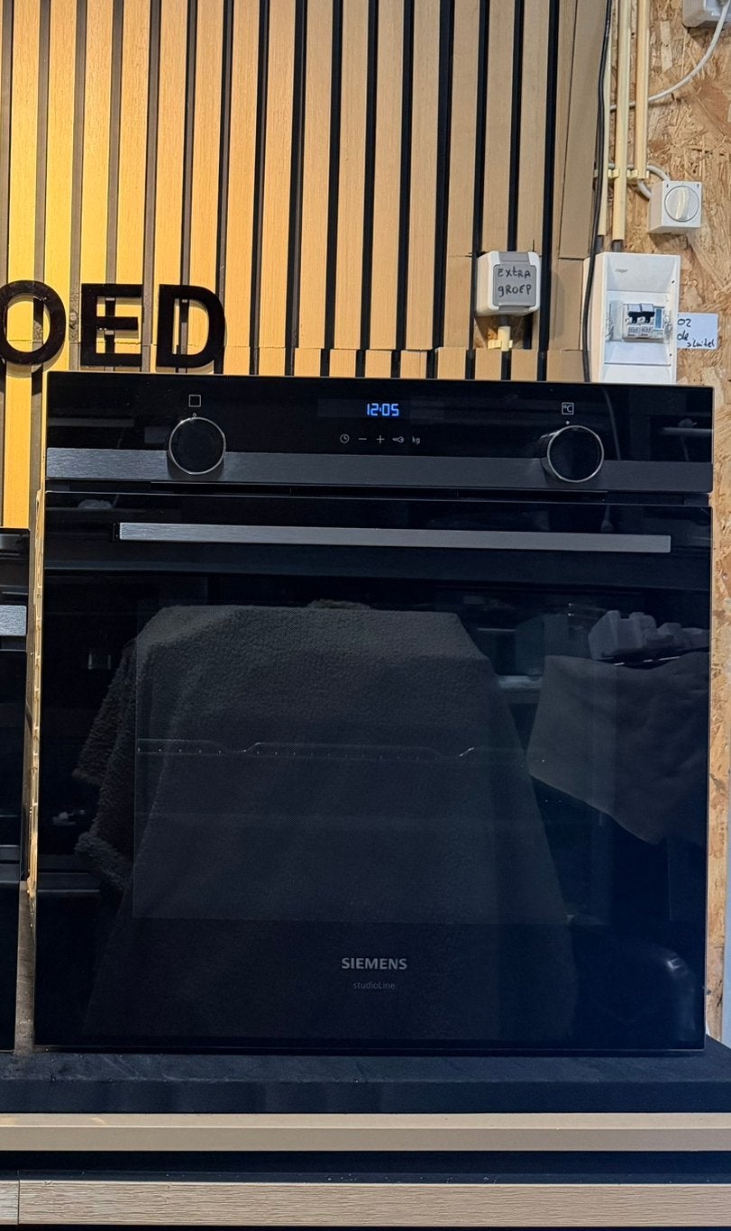 Zeer luxe Siemens solo oven 60 cm hoog blacksteel, Ophalen, Hete lucht, 60 cm of meer, Siemens