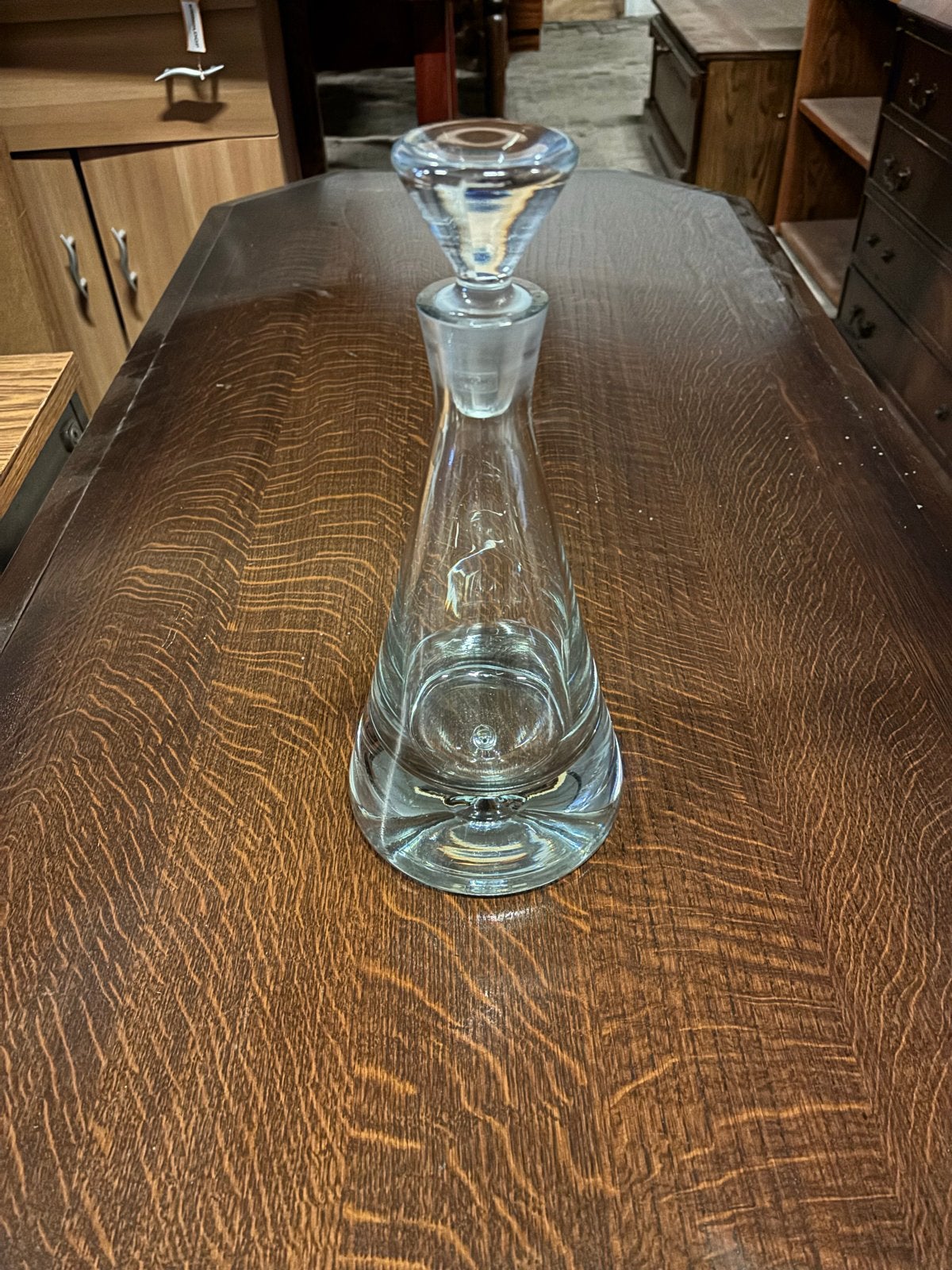 Vintage Krosno Polen glazen karaf met stop, Ophalen of Verzenden