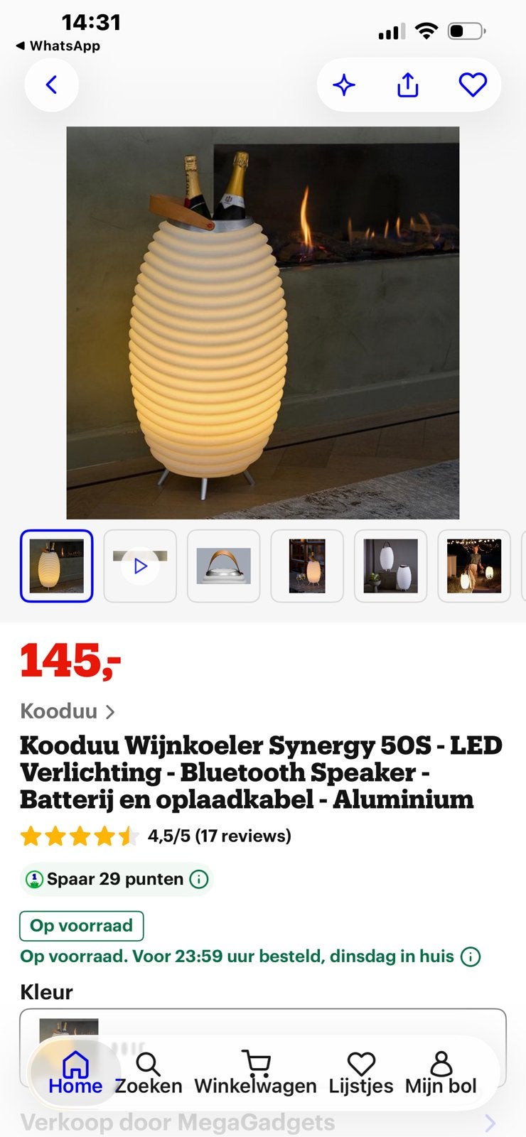 Wijnkoeler speaker led verlichting, Ophalen, Zo goed als nieuw, Luchtreiniger