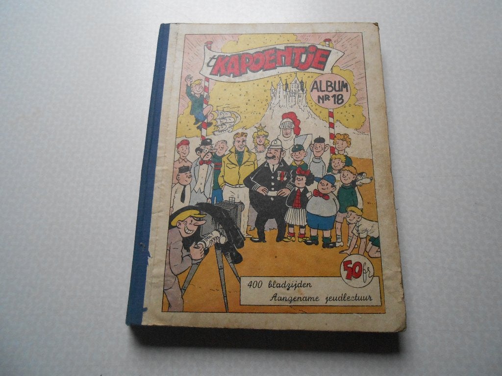 Kapoentjes Album 18b 1 ste druk 1953., Gelezen, Eén stripboek, Ophalen of Verzenden, Herge