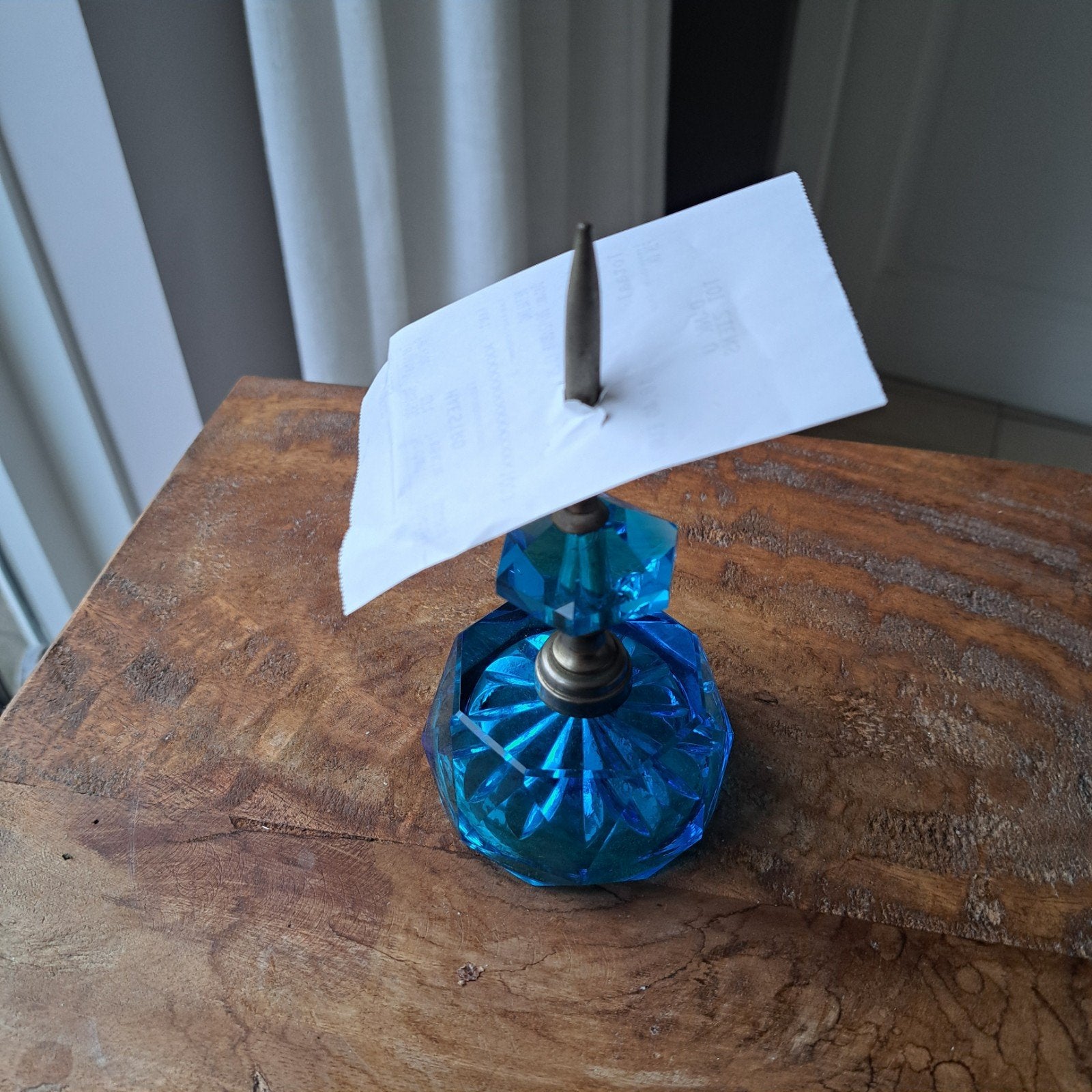 Vintage MCM blauwe bonnenhouder - mooi exemplaar, Vintage, Gebruikt, Blauw, Ophalen of Verzenden