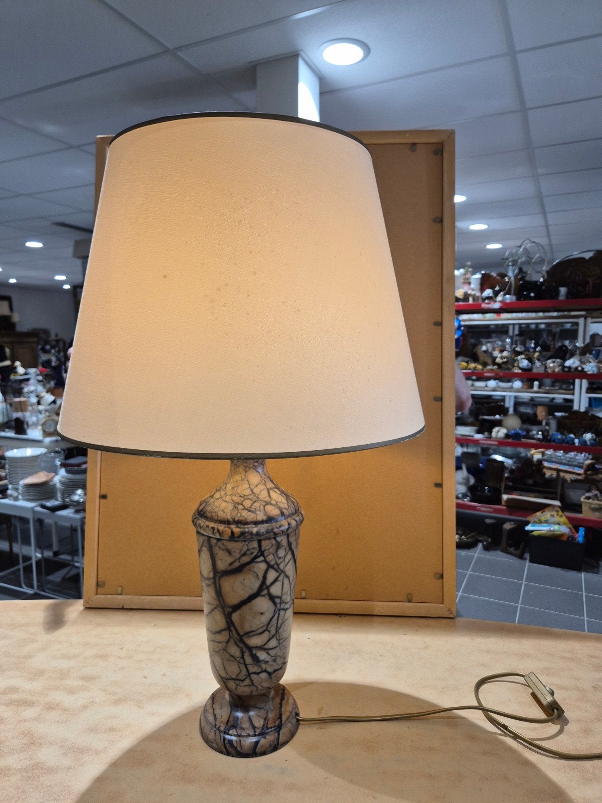 zwaare oude albasten tafellamp schemerlamp, Ophalen, Onbekend, Onbekend, Onbekend