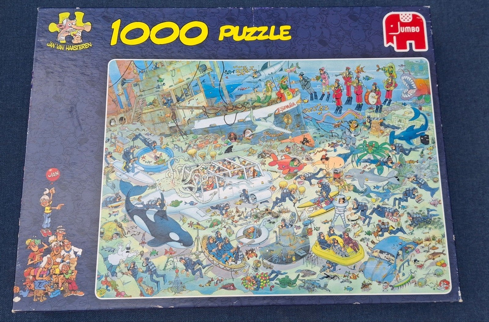 Jan van Haasteren puzzel Deep Sea Fun 1000 st, Ophalen of Verzenden, 500 t/m 1500 stukjes, Gebruikt, Legpuzzel