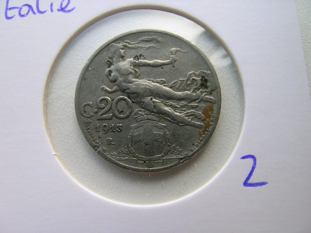 20 Centesimi 1913 Italie (nr 2), Ophalen of Verzenden, Italië, Losse munt