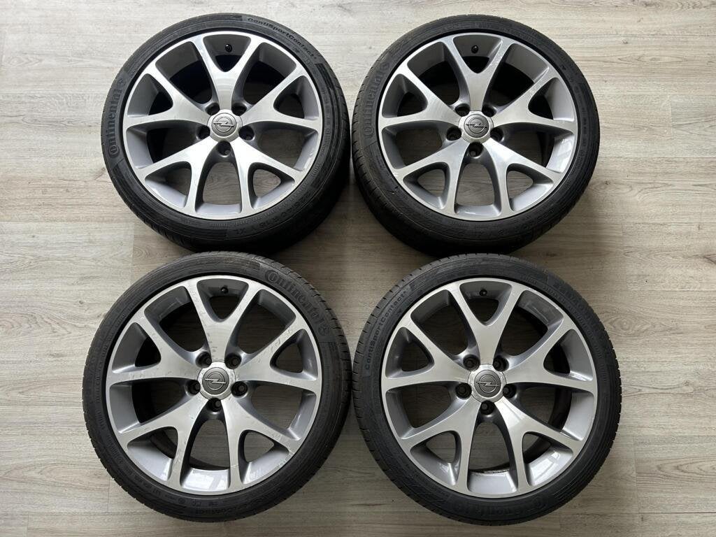 Originele Opel Zafira OPC 18inch 5x110 velgen banden Continn, Ophalen, 18 inch, Gebruikt, Banden en Velgen