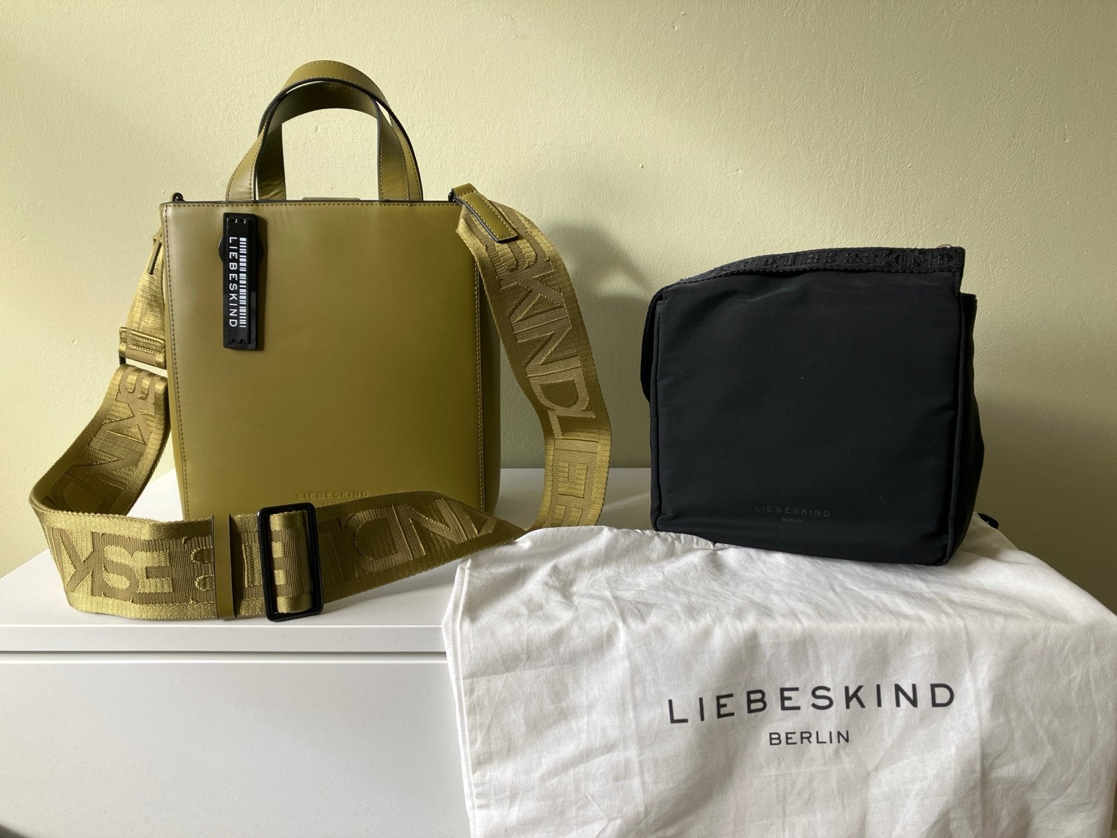 Liebeskind Berlin Handtas/Schoudertas met Pouch, Verzenden, Zo goed als nieuw, Groen, Handtas
