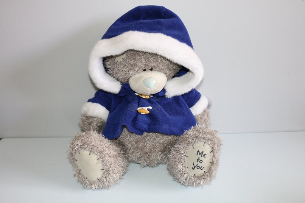 Me to you beer jas capuchon knopen blauw Kerst Christmas, Ophalen of Verzenden, Zo goed als nieuw, Stoffen beer, Me To You