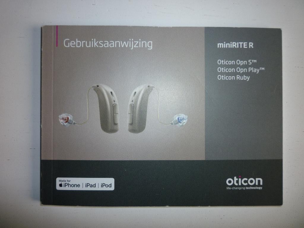ZGAN Oticon Hoortoestellen Ruby 2 minirite incl accessoires, Ophalen of Verzenden, Zo goed als nieuw