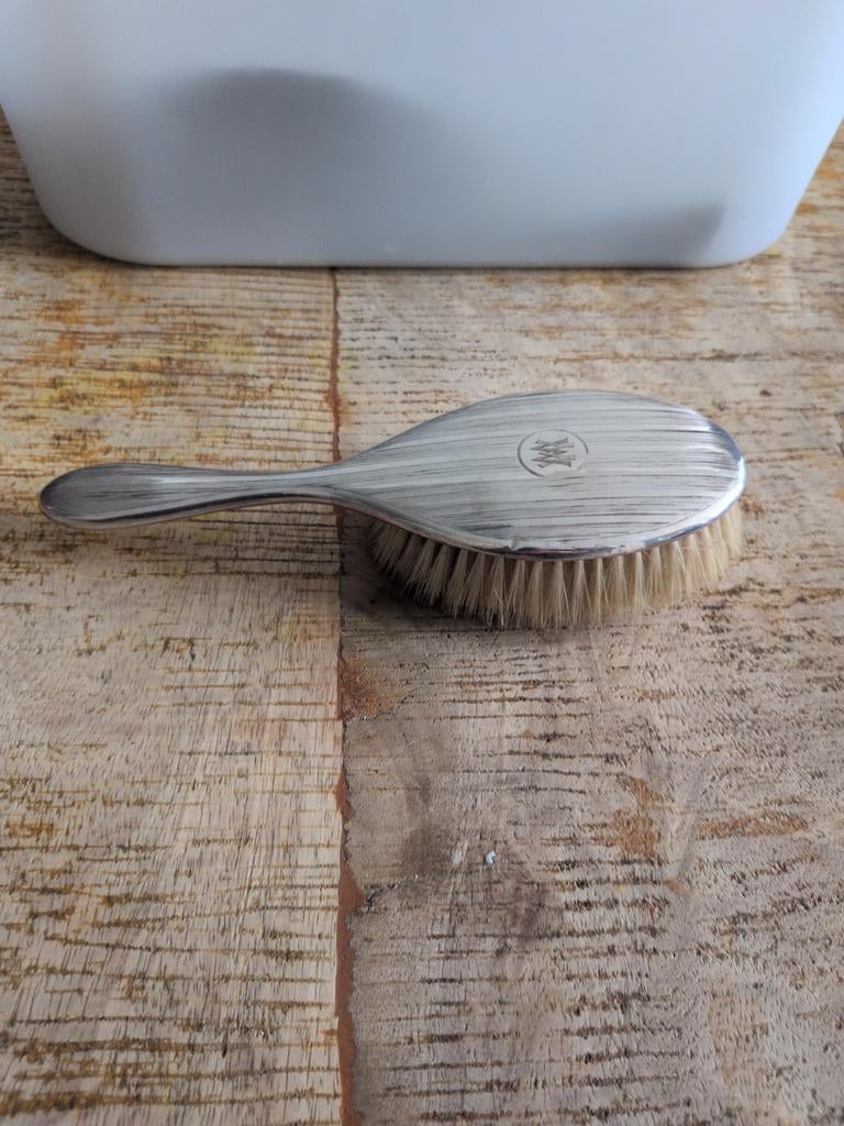 Zilveren Kam met Borstel - Vintage, Antiek en Kunst, Ophalen of Verzenden