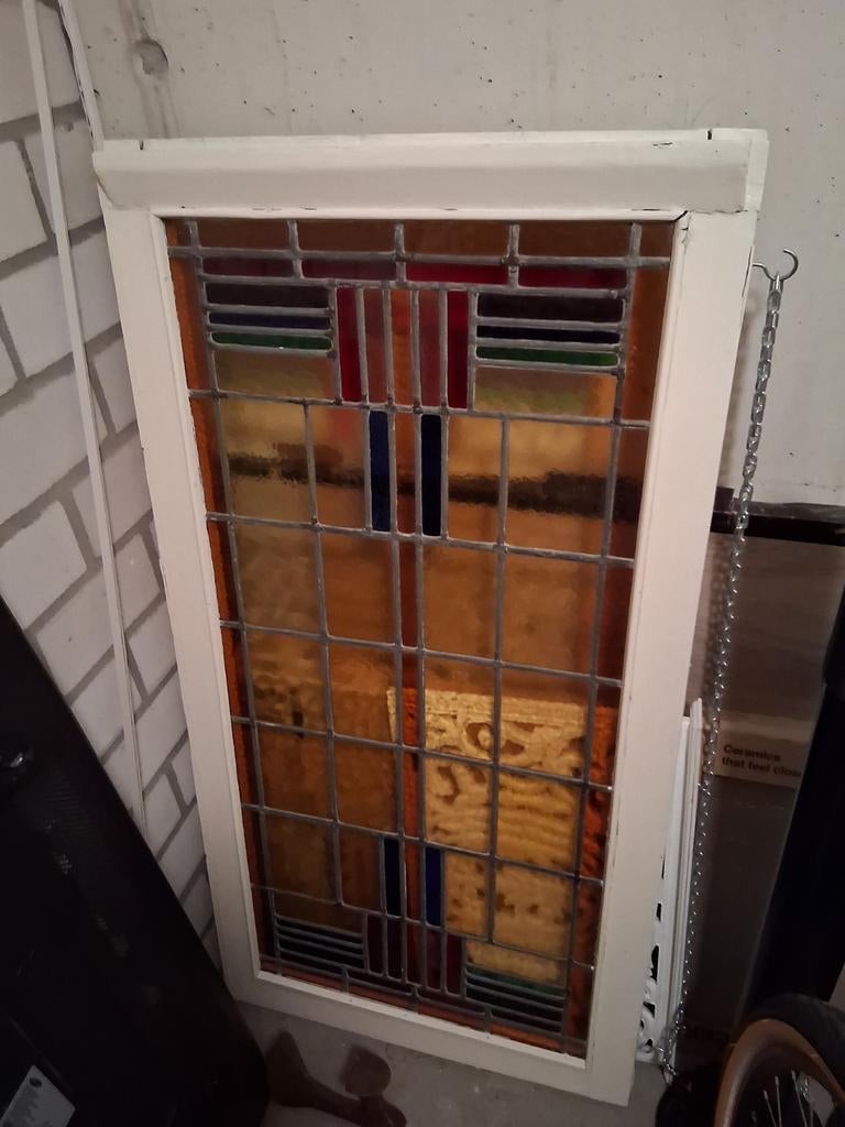Mooi glas in lood raam 123x63 cm - perfecte staat, Ophalen of Verzenden