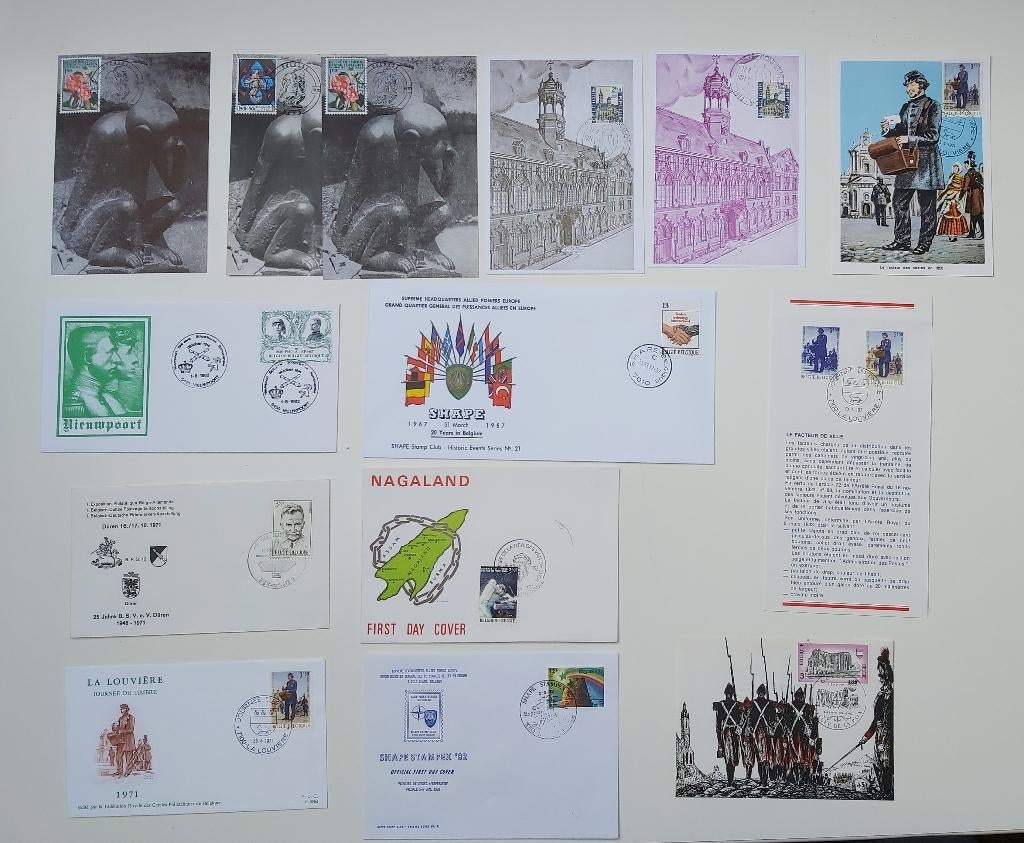 België, enveloppen en briefkaarten met postzegels, stempels, Postzegels en Munten, Ophalen, Envelop