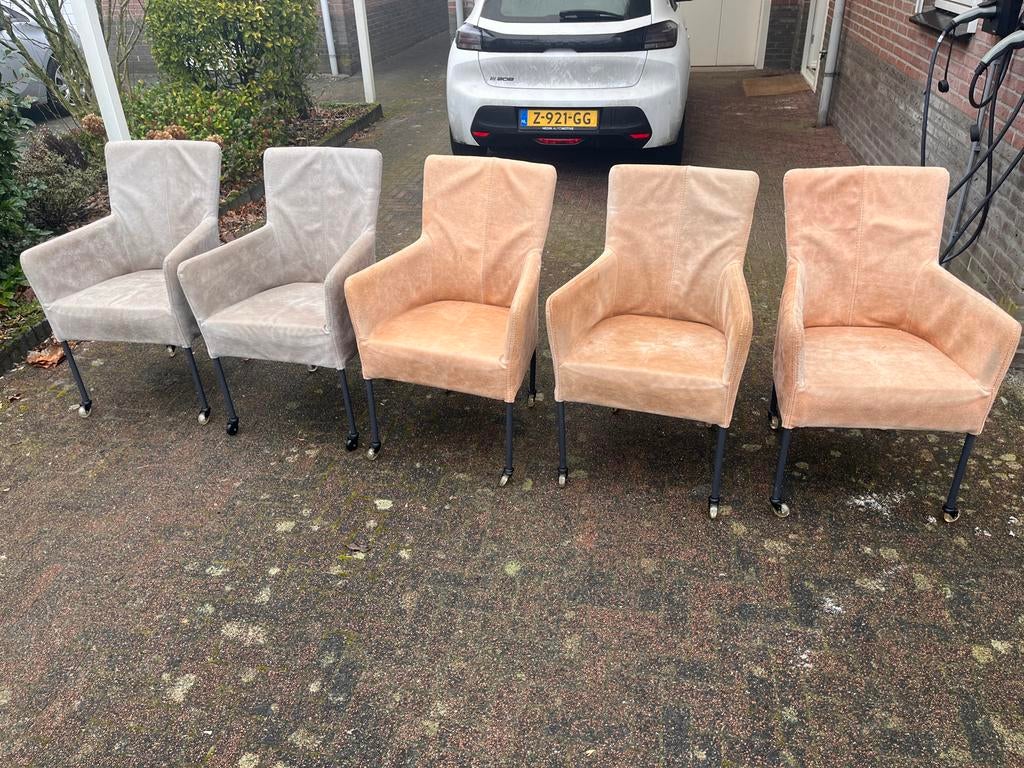 5 Stoelen met Wieltjes - Comfortabel en Praktisch, Gebruikt, Ophalen of Verzenden, Vijf, Zes of meer stoelen, Stof