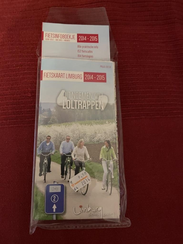 Fietskaart limburg 2014-2015 +extra informatieboekje in hoes, Boeken, Reisgidsen, Overige merken, Fiets- of Wandelgids, Europa