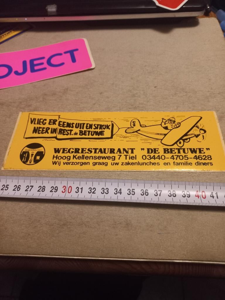 Wegrestaurant de betuwe tiel, Verzamelen, Stickers, Ophalen of Verzenden, Zo goed als nieuw