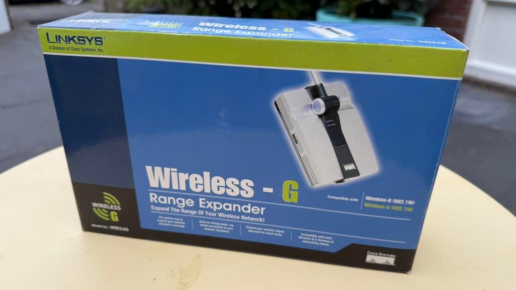 LinkSys WRE54G Wireless-G range expander, Computers en Software, WiFi-versterkers, Zo goed als nieuw, Ophalen of Verzenden