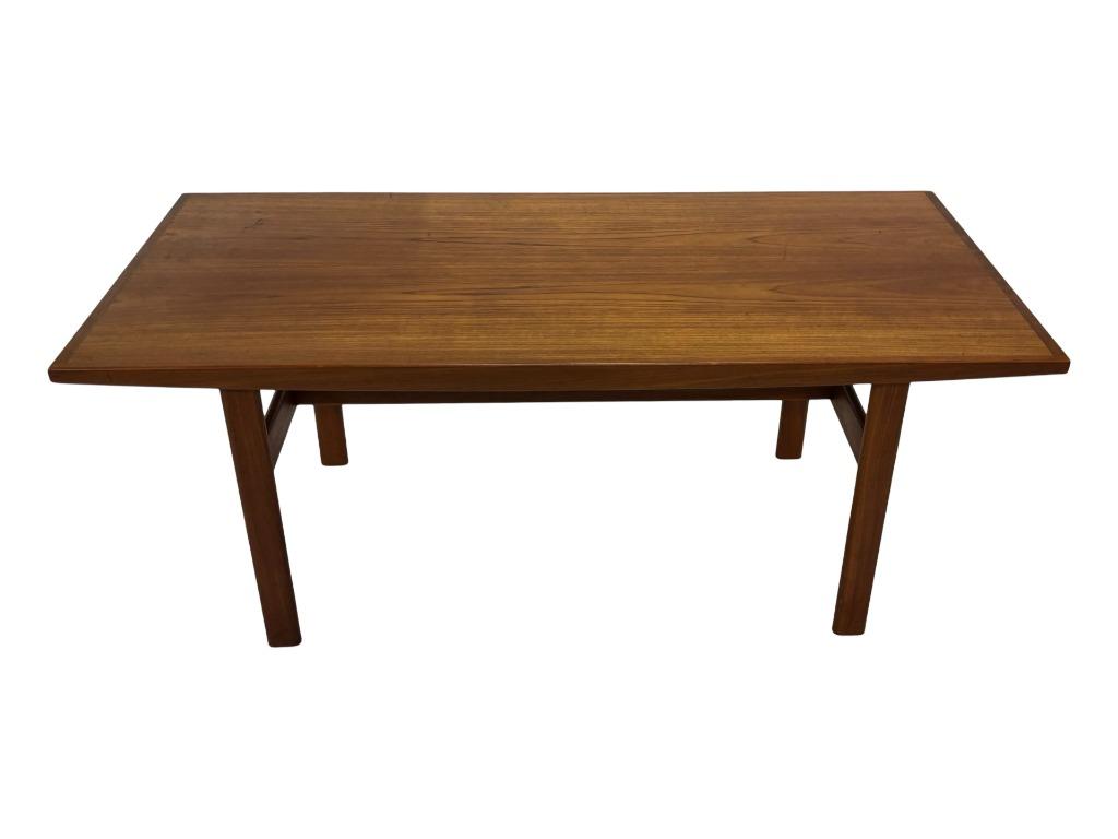 Vintage Scandinavische Salontafel in Teak jaren 70 design, Gebruikt, 100 tot 150 cm, Rechthoekig, Teakhout