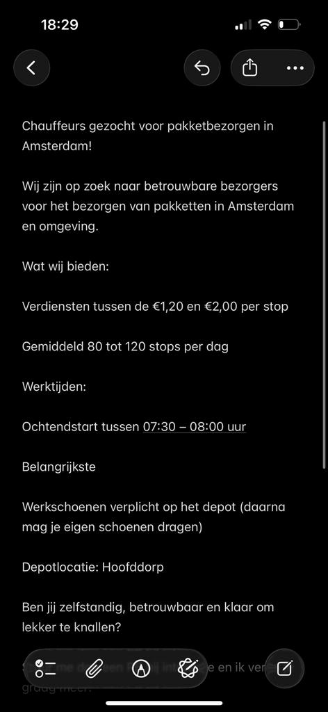 Chauffeurs gezocht voor pakketbezorgen in Amsterdam!, Eén persoon, Cadeaubon