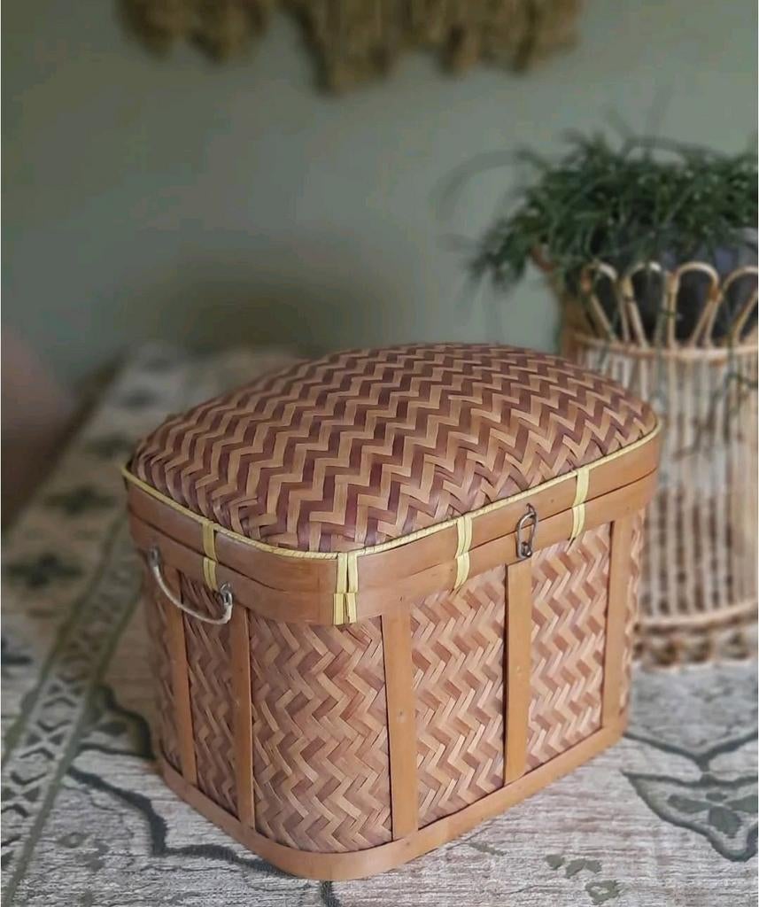 Indonesische bamboe koffer, Ophalen of Verzenden