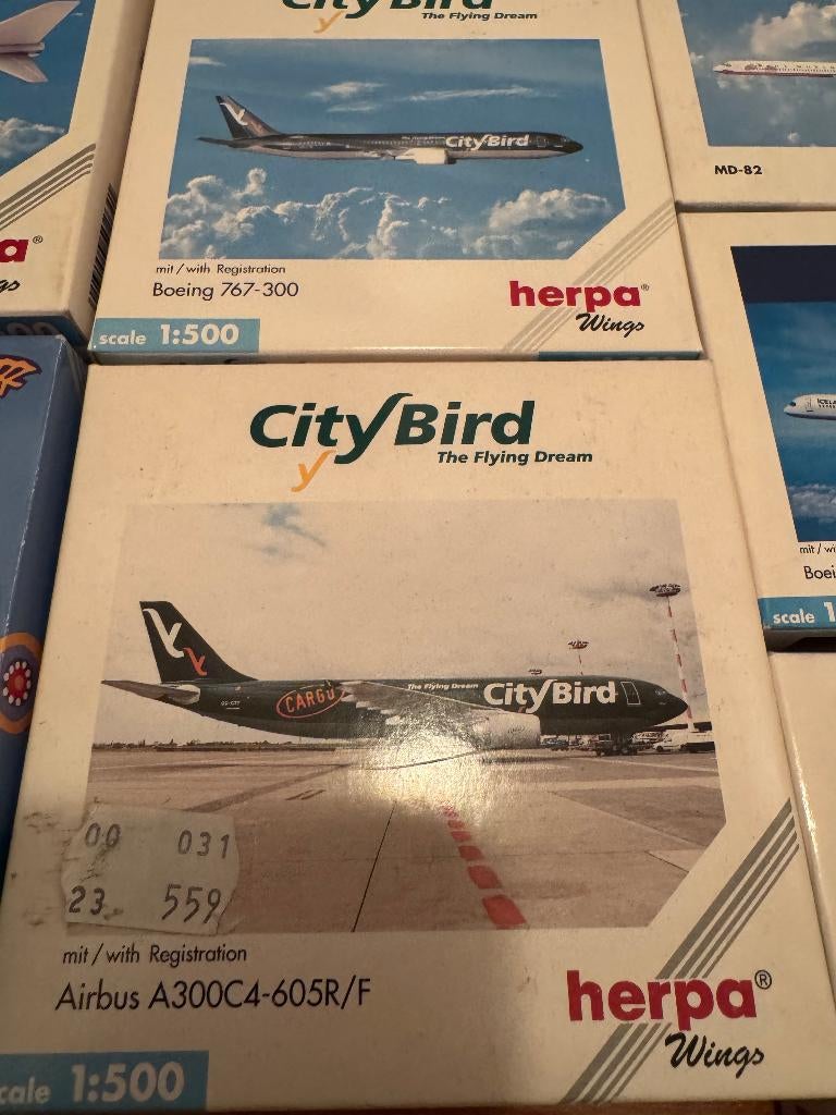 CityBird - Airbus A300 - Herpa Wings, Overige merken, 1:200 of kleiner, Verzenden, Zo goed als nieuw