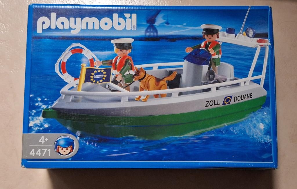 Playmobil - Douaneboot - 4471, Kinderen en Baby's, Speelgoed | Playmobil, Ophalen of Verzenden, Zo goed als nieuw, Complete set
