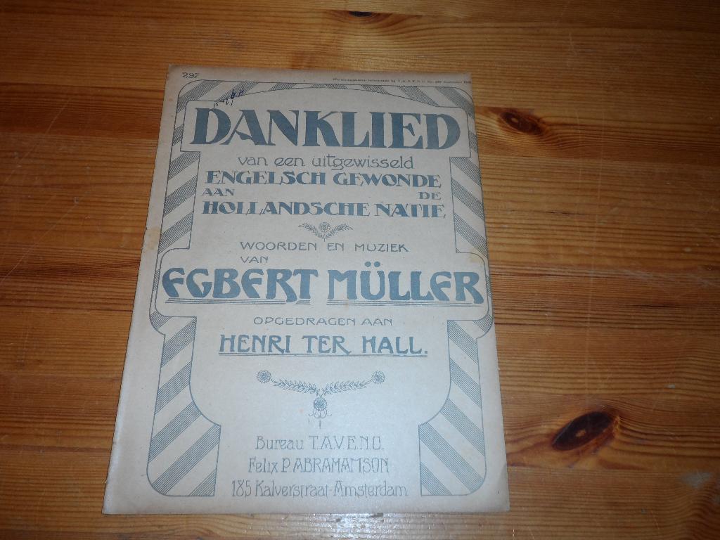 Danklied - egbert muller - henri ter hall, Muziek en Instrumenten, Bladmuziek, Zang, Gebruikt, Ophalen of Verzenden, Artiest of Componist