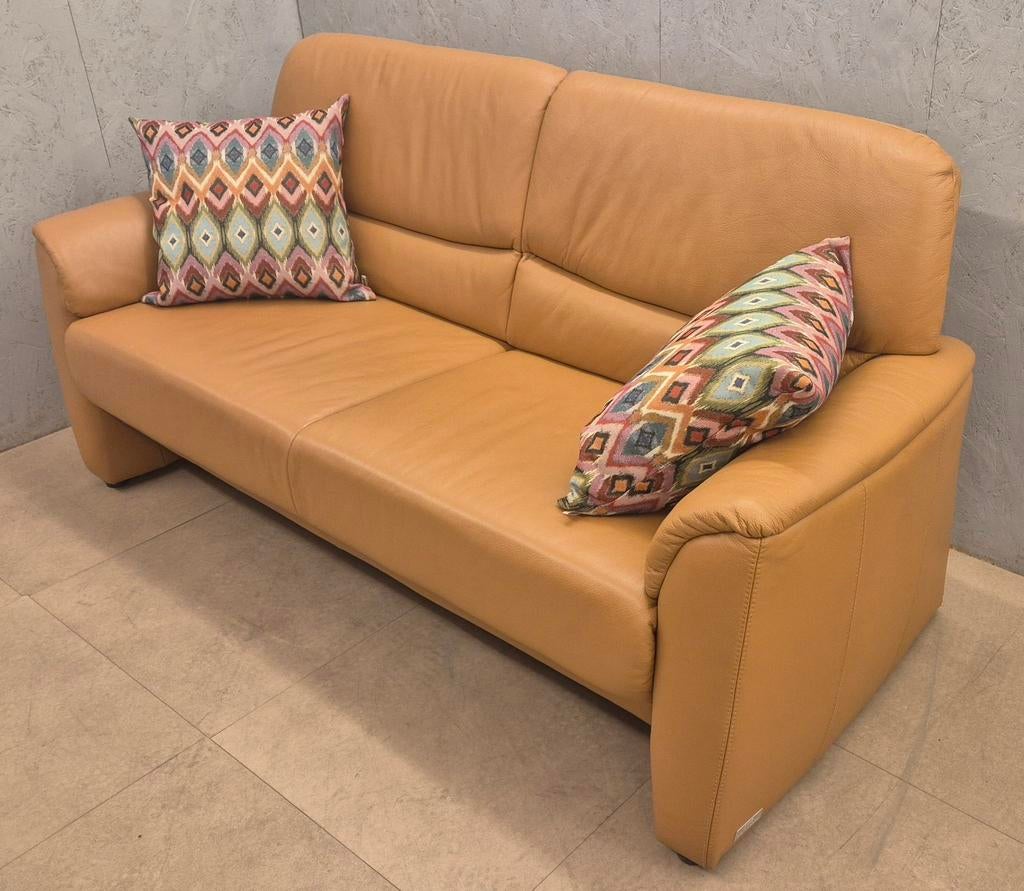 FM Munzer design leren bank 185 cm, Ophalen, Gebruikt, 150 tot 200 cm, Modern klassiek