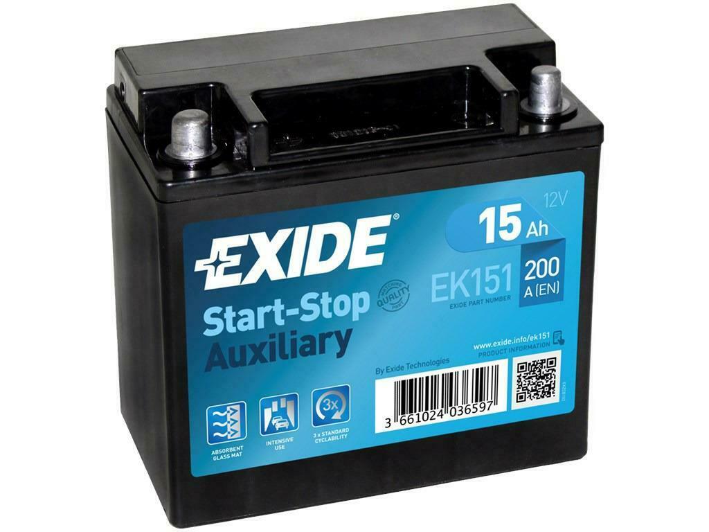 Exide EK151 accu Auxiliary Battery AGM Backup 12v 15ah, Ophalen of Verzenden, Nieuw, Land Rover