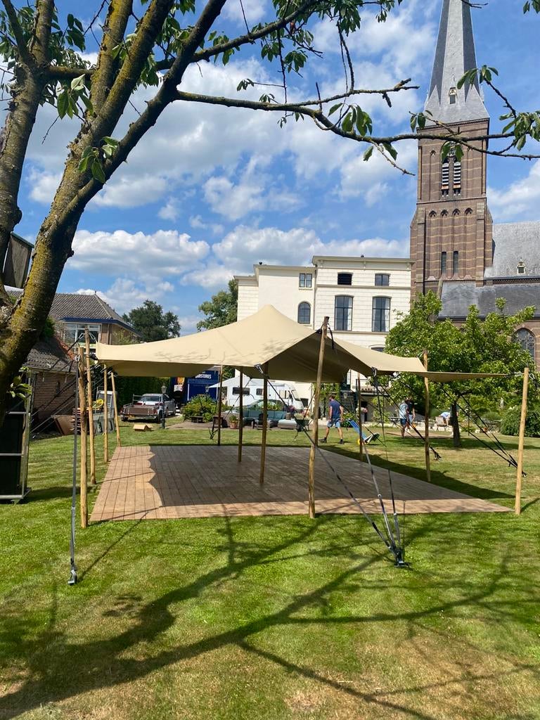 Stretchtent te huur, Tuin en Terras, Partytenten, Zo goed als nieuw, Partytent, 2 meter of meer, 8 meter of meer, 6 meter of meer