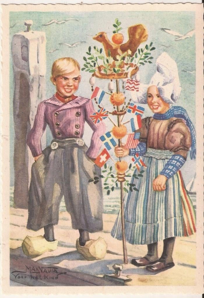 Volendam Palm Pasen Max Nauta Voor het Kind 1956, Ophalen of Verzenden, 1940 tot 1960, Ongelopen, Noord-Holland